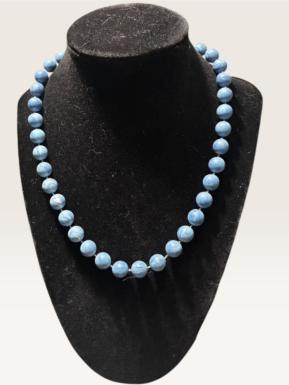 Blue Beaded Women's Necklace - Classic Strand